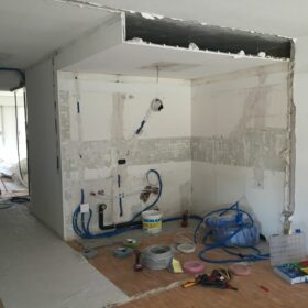 works - demolition of partitions - asbestos removal