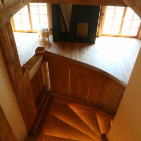 view in the stairs towards the living space