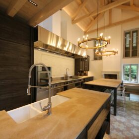 main kitchen - view of the fireplace