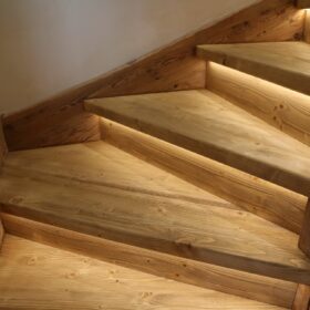 luminous stairs - led strips under each stair